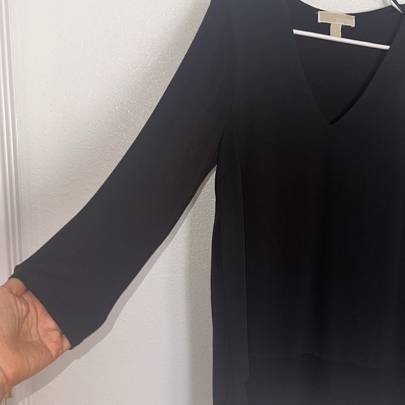 Michael kors, long blouse three-quarter sleeves, sheer lining around by front - Picture 3 of 14